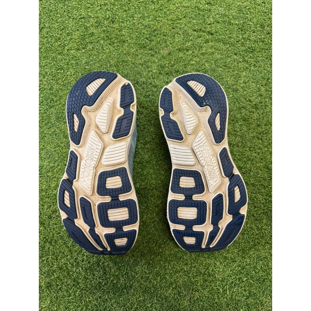 Hoka One One‎ Bondi 7 Women 9.5 Blue Fog Orange Running Shoes 1110519 BMOL